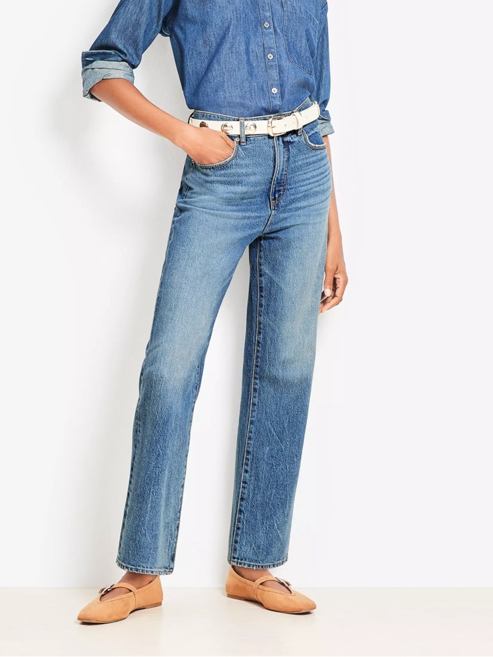 LOFT 2025 The Straight Leg Denim Jeans